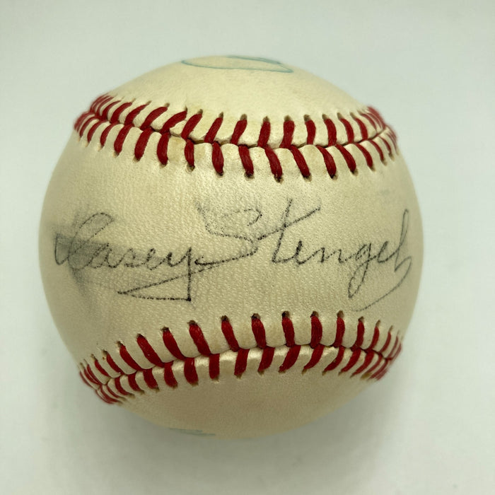 Rogers Hornsby Gil Hodges Casey Stengel Signed National League Baseball Beckett