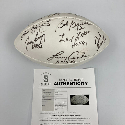 1972 Miami Dolphins Super Bowl Champs Team Signed Football Beckett COA