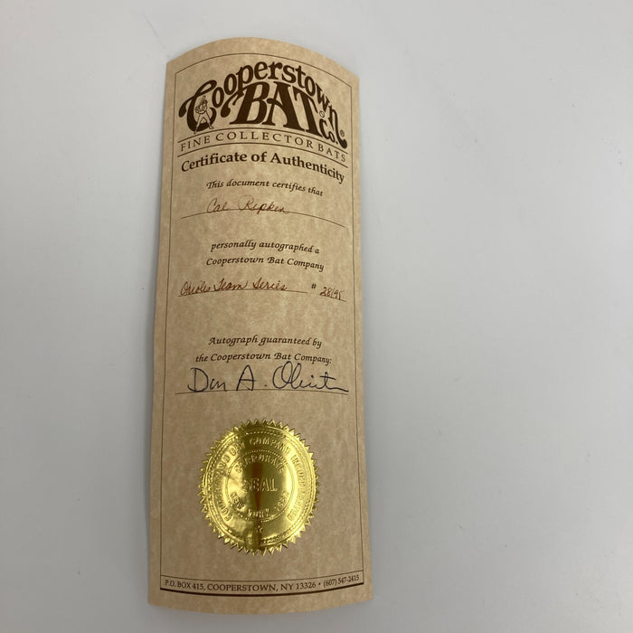 Cal Ripken Jr. Signed Baltimore Orioles Cooperstown Baseball Bat JSA COA