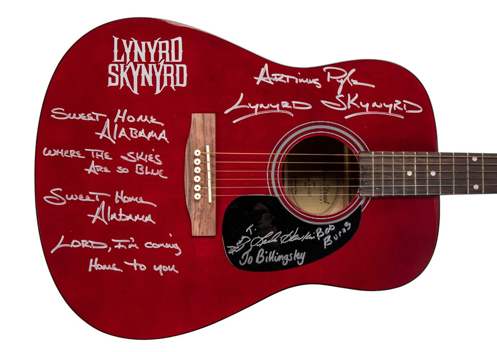 Lynyrd Skynyrd Band Signed Inscribed Main Street Acoustic Guitar JSA COA
