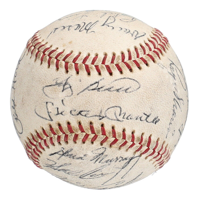 1962 New York Yankees W.S. Champs Team Signed Baseball Mickey Mantle Maris JSA