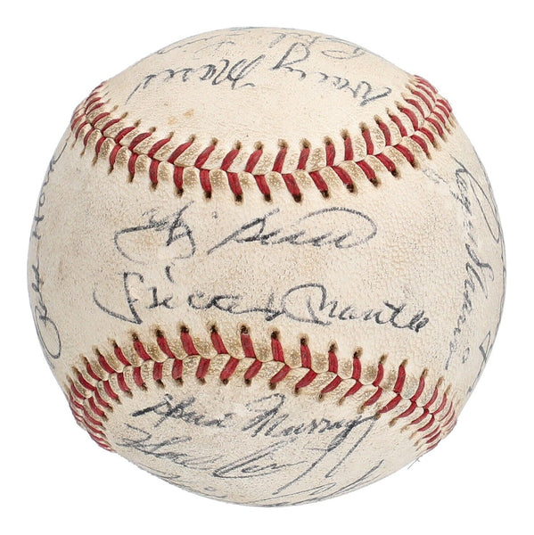 1962 New York Yankees W.S. Champs Team Signed Baseball Mickey Mantle Maris JSA