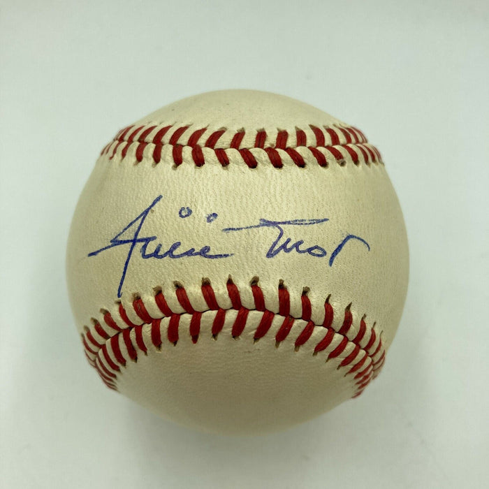 Beautiful Willie Mays Signed 1940's National League Frick Baseball With JSA COA