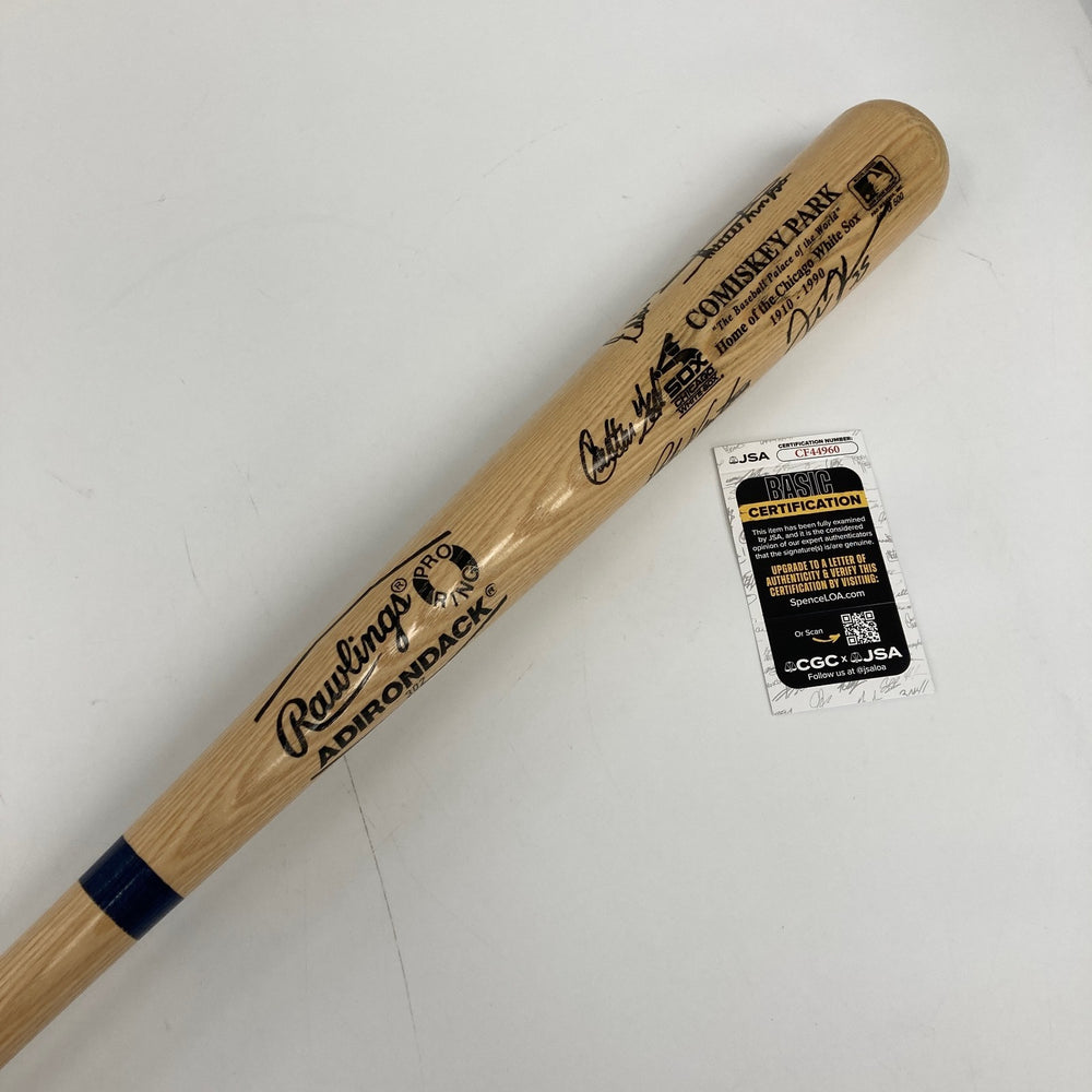 Chicago White Sox Legends Signed Bat Frank Thomas Carlton Fisk Minoso JSA