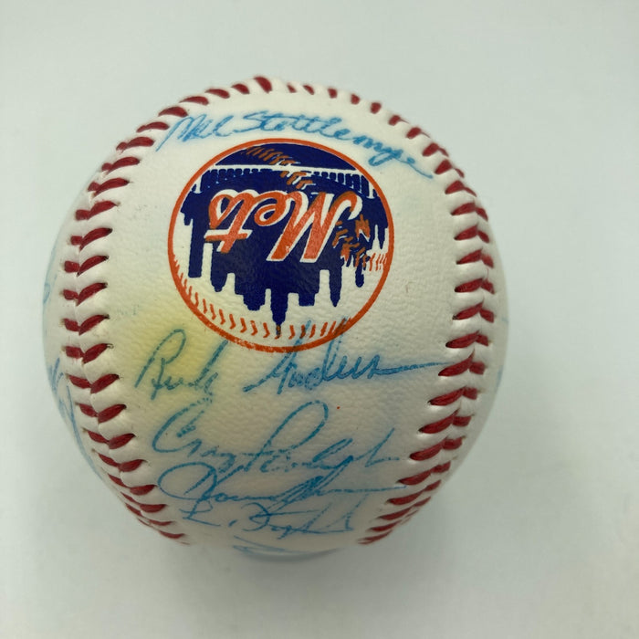 Vintage 1986 New York Mets World Series Champs Team Signed Baseball JSA COA