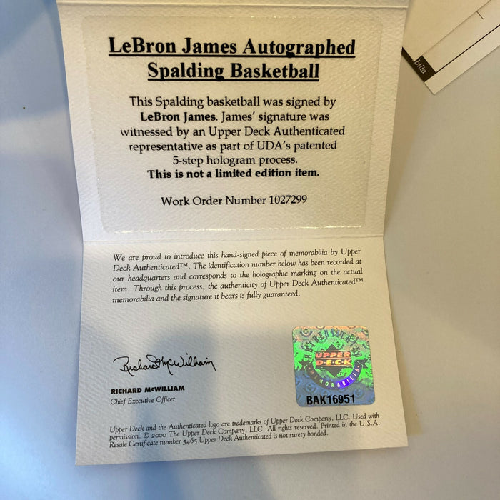 LeBron James Signed Spalding Official Game Basketball With UDA Upper Deck COA