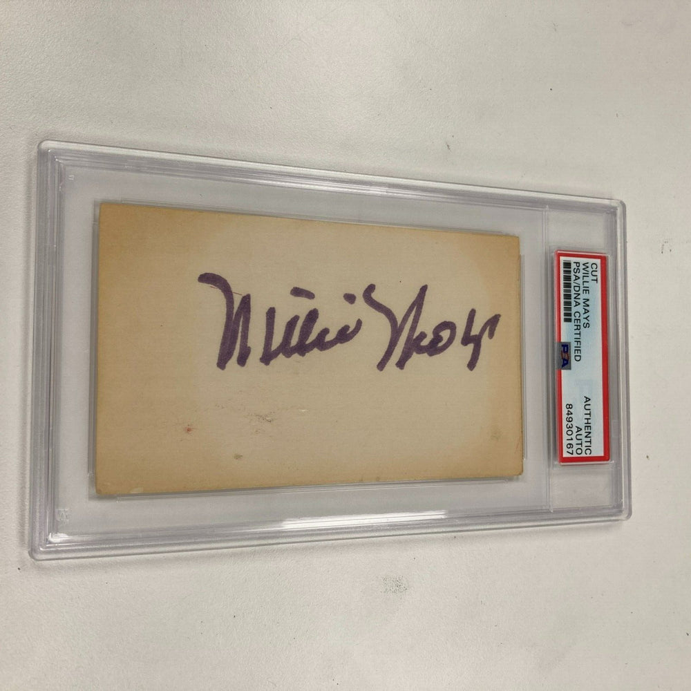 Vintage 1960 Willie Mays Signed Index Card PSA DNA Certified