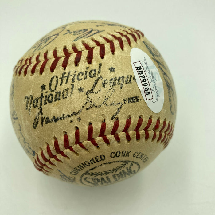 1954 Ernie Banks Rookie Chicago Cubs Team Signed National League Baseball JSA