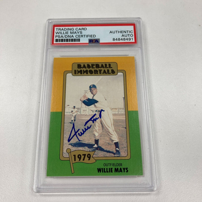 1980 Baseball Immortals Willie Mays Signed Autographed Baseball Card PSA DNA