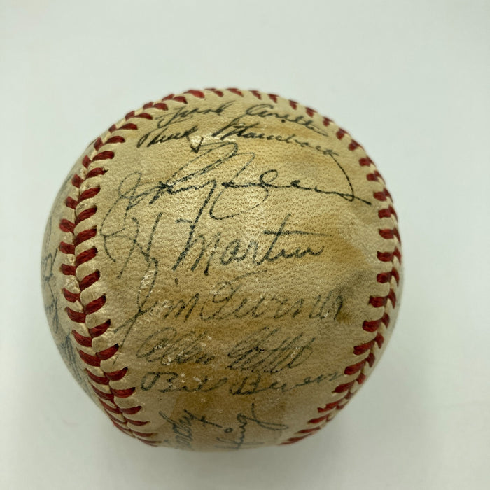 1945 New York Yankees Team Signed American League Harridge Baseball JSA COA
