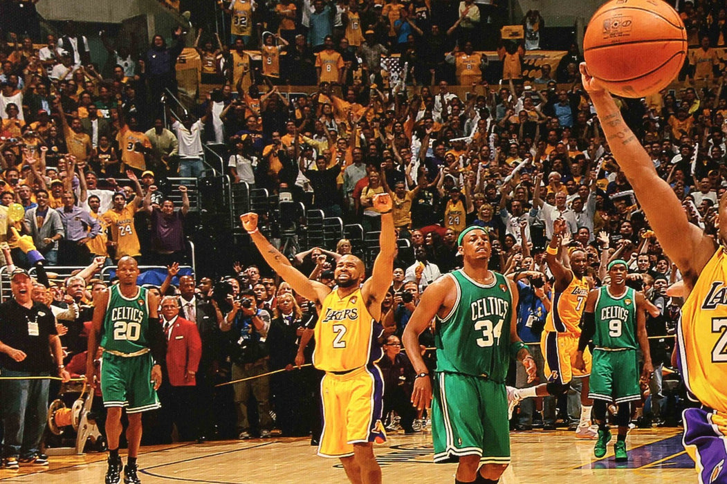 Beautiful Kobe Bryant Signed 2010 NBA Finals Game 7 20x38 Canvas Photo PSA DNA