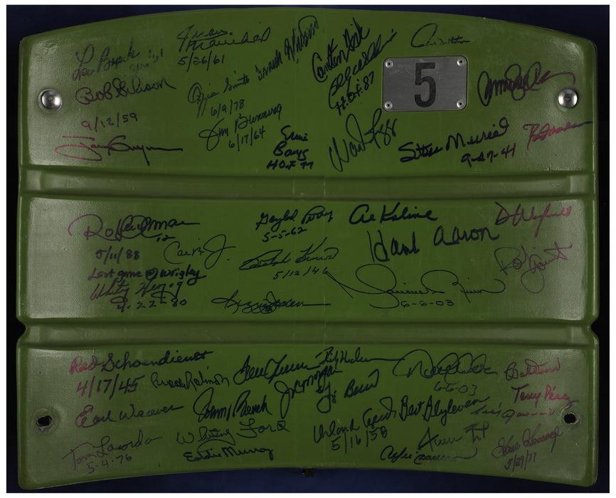 The Finest Hall Of Fame Multi Signed Wrigley Field Seatback 50 Sigs! Steiner COA