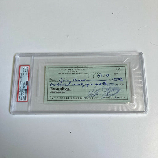 Bill Russell Signed Autographed Bank Check PSA DNA Boston Celtics HOF Legend