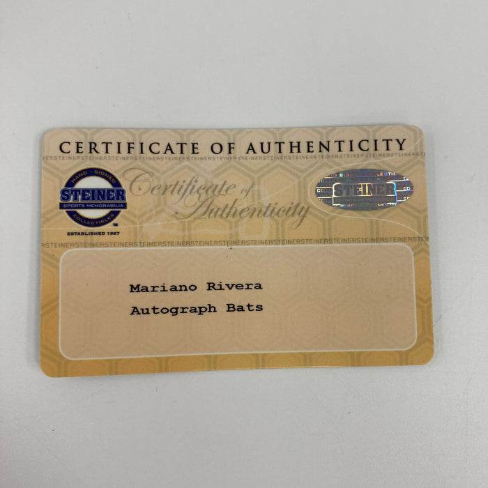 Mariano Rivera Signed Louisville Slugger Career STAT Baseball Bat Steiner COA