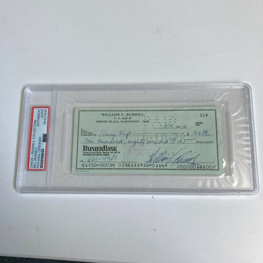 Bill Russell Signed Autographed Bank Check PSA DNA Boston Celtics HOF Legend