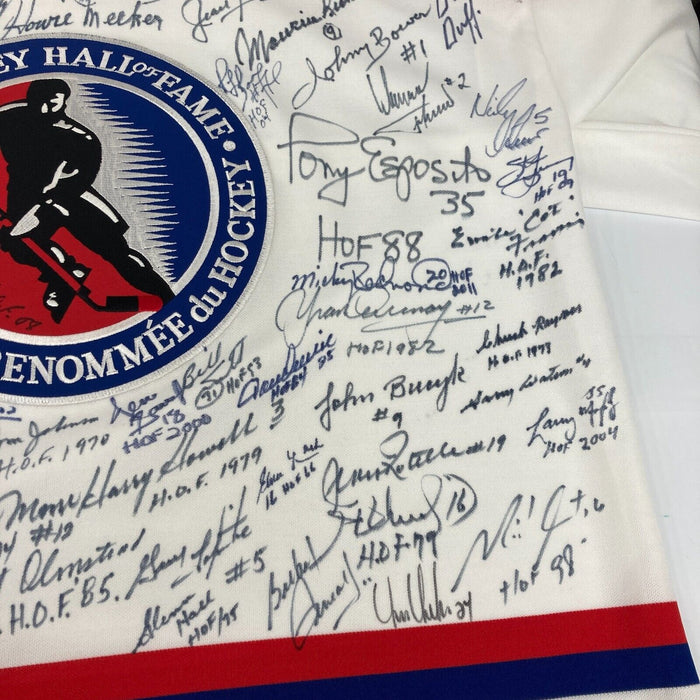 NHL Hall Of Fame Signed Hockey Jersey With 75 Signatures! Wayne Gretzky JSA COA