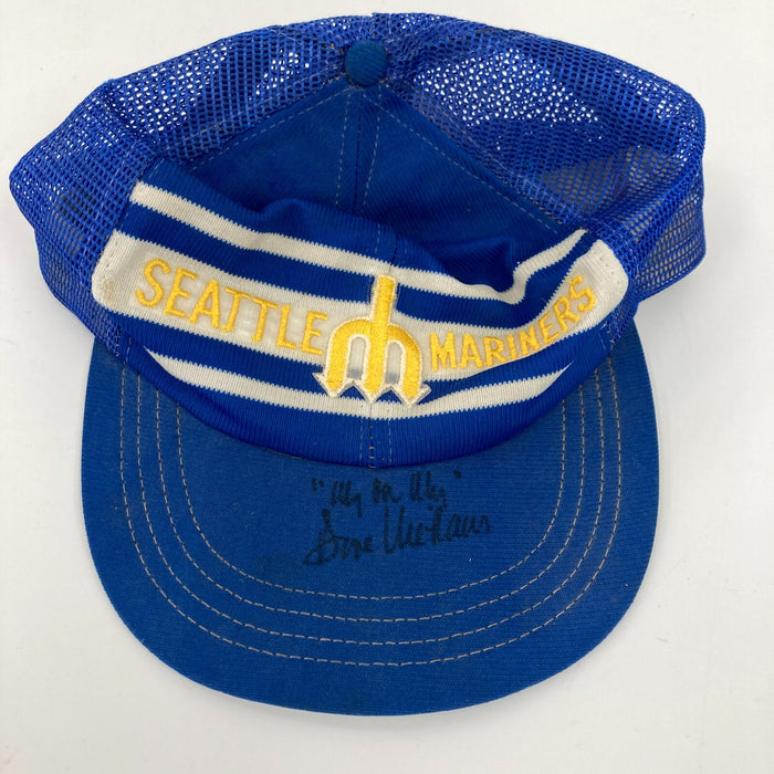 Dave Niehaus "My Oh My" Signed Vintage 1970's Seattle Mariners Hat JSA COA