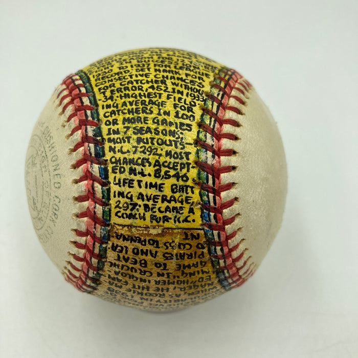 Gabby Hartnett Signed Hand Painted George Sosnak Folk Art Baseball
