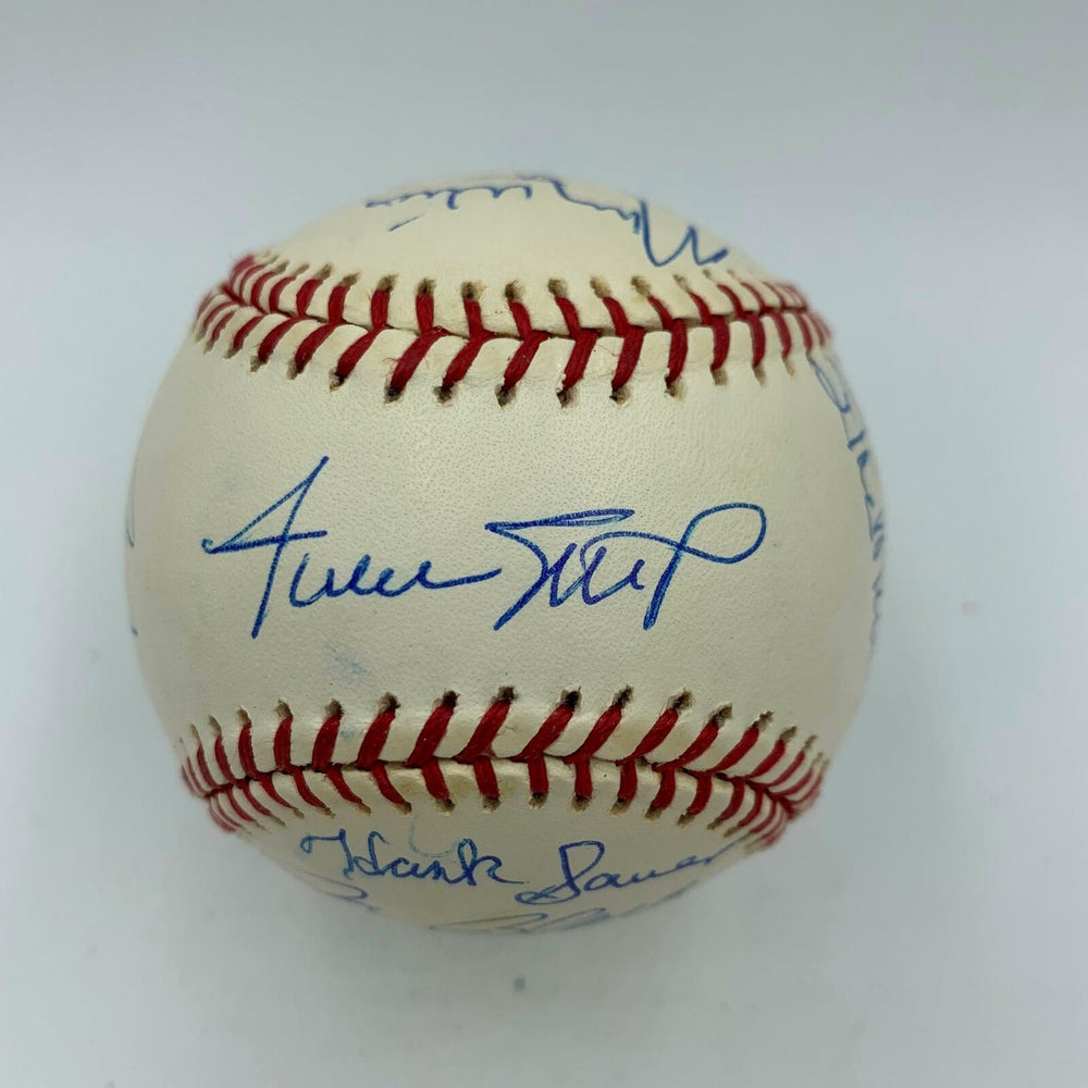 Willie Mays 70th Birthday Signed Baseball Hank Aaron Ernie Banks Stan Musial JSA