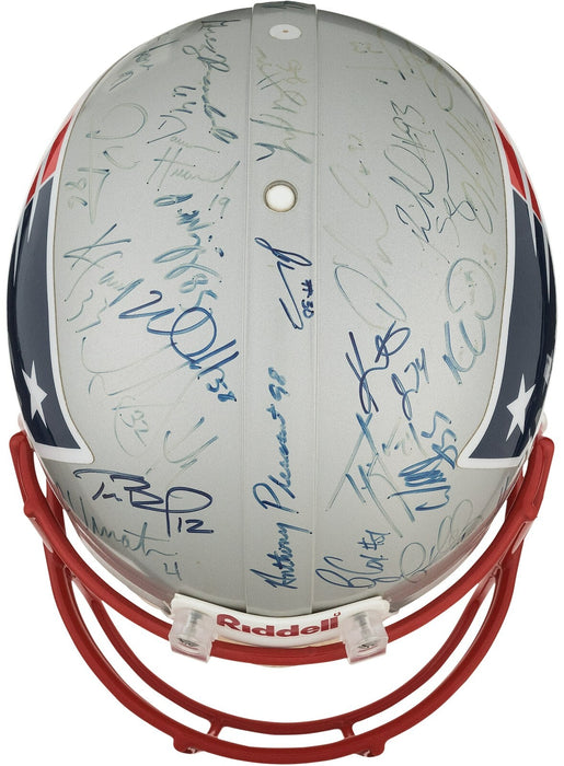 2001 New England Patriots Team Signed Helmet Tom Brady First Super Bowl JSA