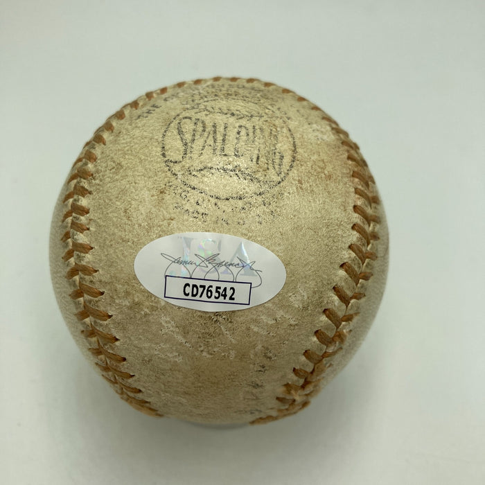 Larry Goetz Umpire Signed 1940's National League Frick  Game Used Baseball JSA