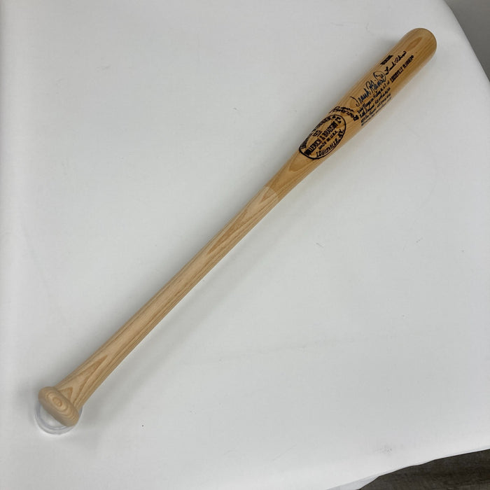 Frank Robinson Signed Heavily Inscribed Career STAT Baseball Bat Beckett