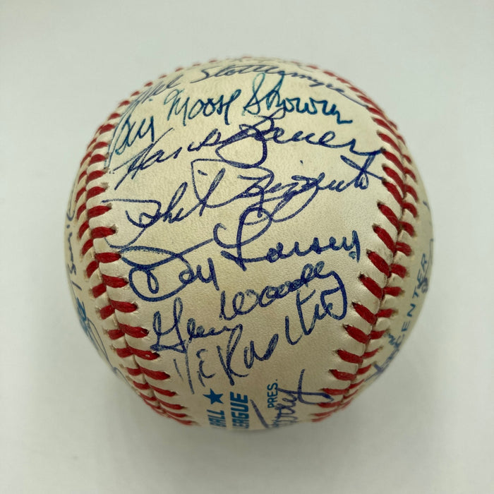 Mickey Mantle Joe Dimaggio New York Yankees Greats Signed Baseball 35 Sigs JSA