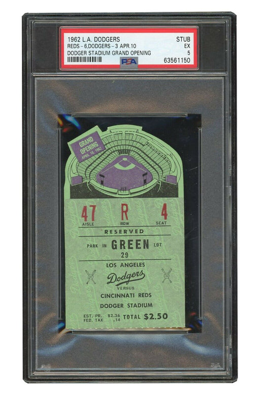 LOS ANGELES DODGER STADIUM GRAND OPENING 1ST GAME APRIL 10 1962 TICKET PSA DNA