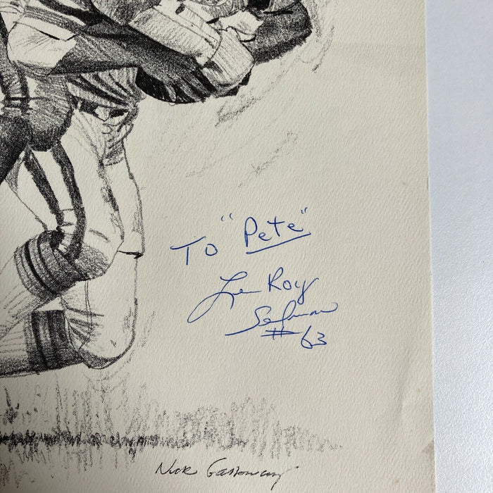 Lee Roy Selmon Signed 1981 Shell Oil Art Print Tampa Bay Bucs 10.75x13.5 JSA COA