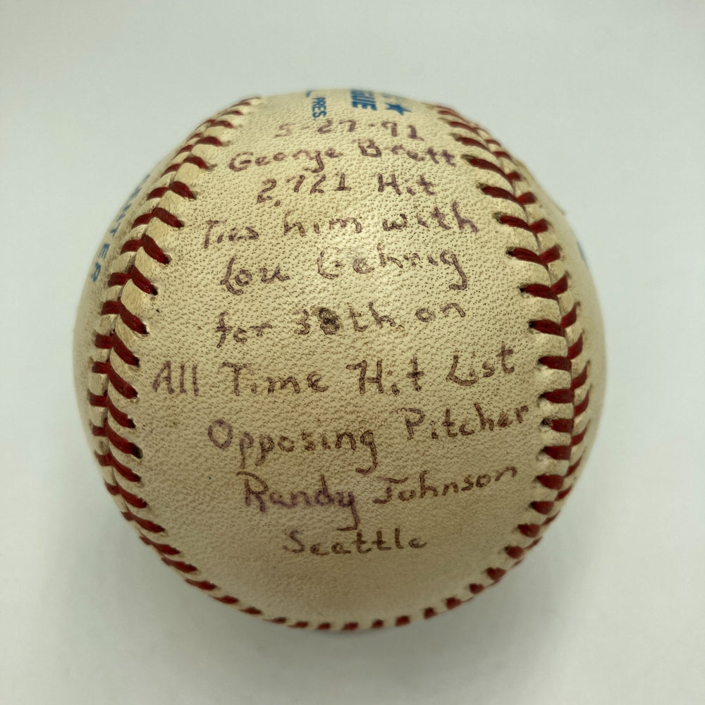 George Brett Signed Game Used Actual 2,721 Hit Baseball Ties Lou Gehrig PSA DNA
