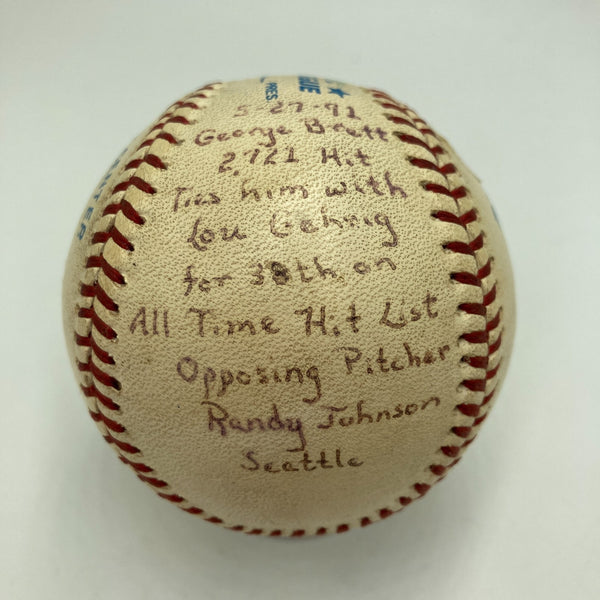 George Brett Signed Game Used Actual 2,721 Hit Baseball Ties Lou Gehrig PSA DNA