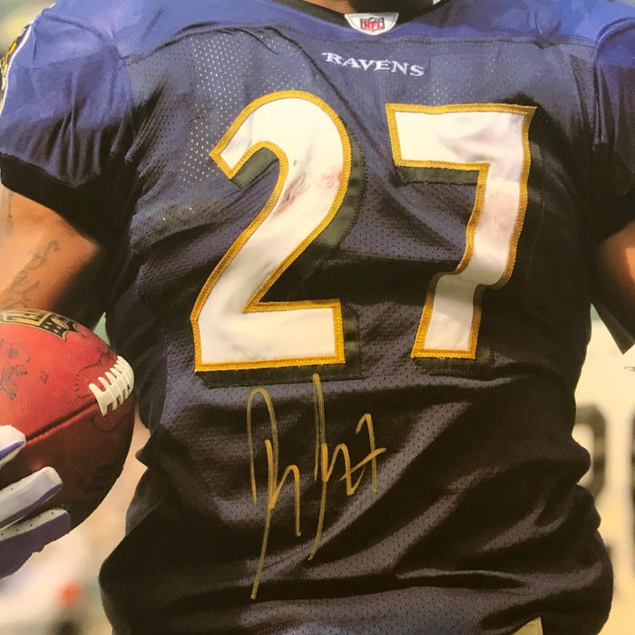 Huge Ray Rice Signed 24x36 Art Canvas Photo With JSA Sticker Baltimore Ravens