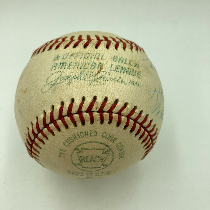 Warren Spahn Playing Days Signed 1950's American League Baseball JSA COA