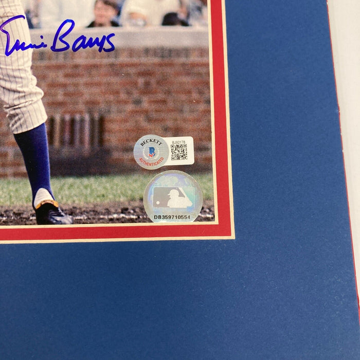 Ernie Banks Signed Autographed 8x10 Matted Photo Beckett Certified