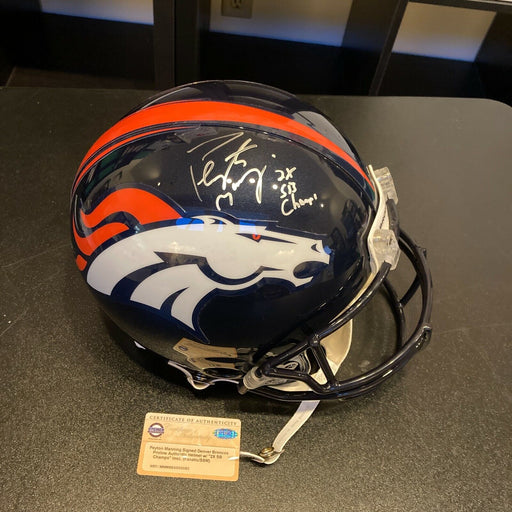Peyton Manning "2X Super Bowl Champ" Signed Denver Broncos Game Helmet Steiner