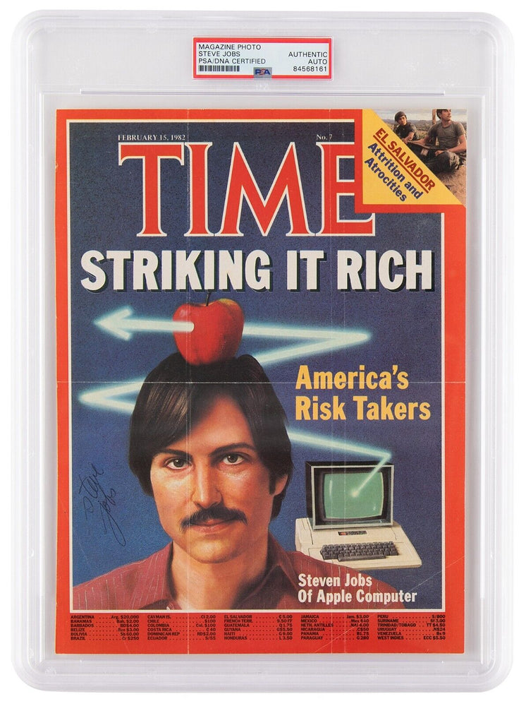 Extraordinary Steve Jobs Signed 1982 Time Magazine Cover PSA DNA Apple