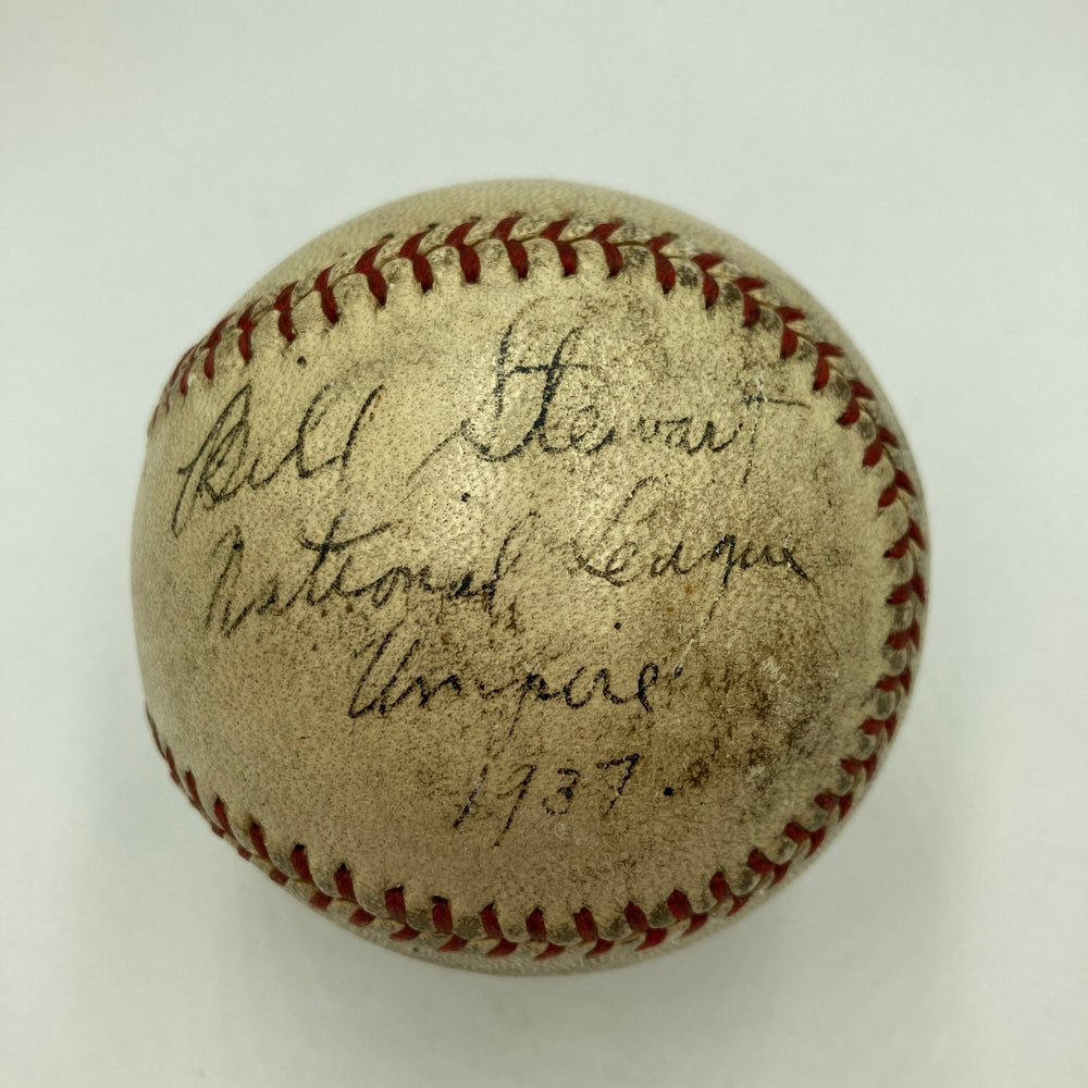 Bill Stewart Signed 1937 Baseball NHL HOF Chicago Blackhawks Stanley Cup JSA
