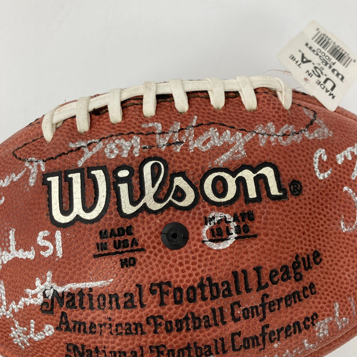 1968 New York Jets Super Bowl Champs Team Signed Wilson Football Beckett COA