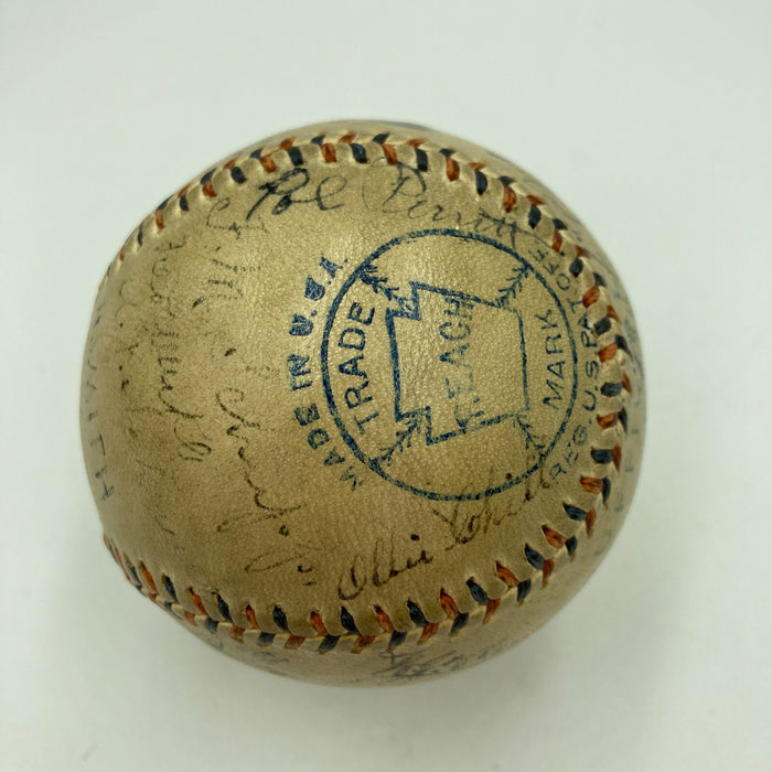 Christy Mathewson Babe Ruth Ty Cobb Ban Johnson Signed 1915 AL Baseball PSA DNA