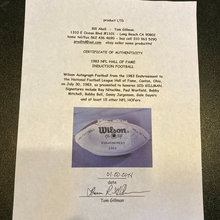 Bronko Nagurski 1983 Hall Of Fame Induction Multi Signed Football 25+ JSA COA