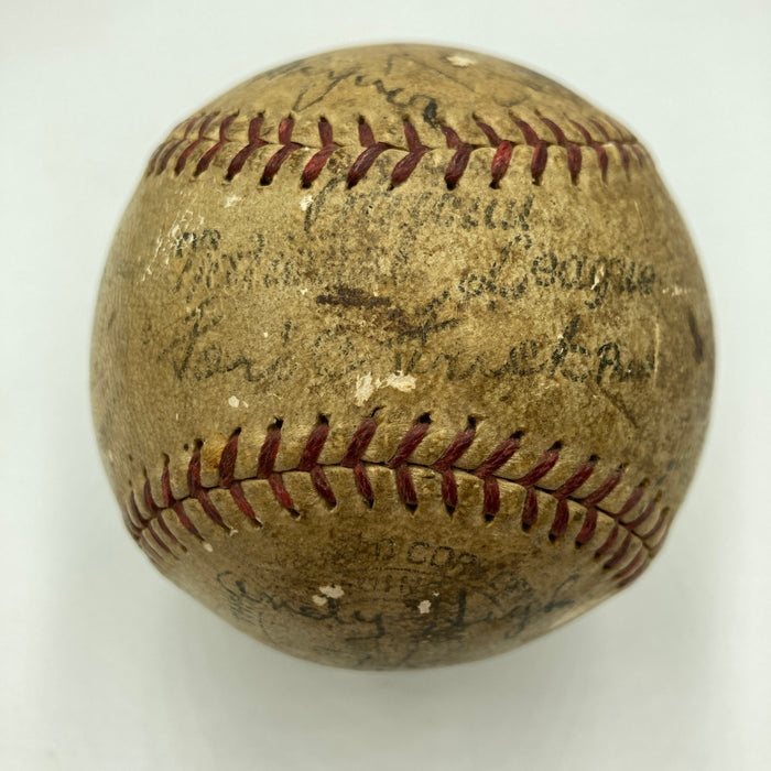 Honus Wagner Heinie Manush  Waite Hoyt HOF Multi Signed Baseball Beckett COA