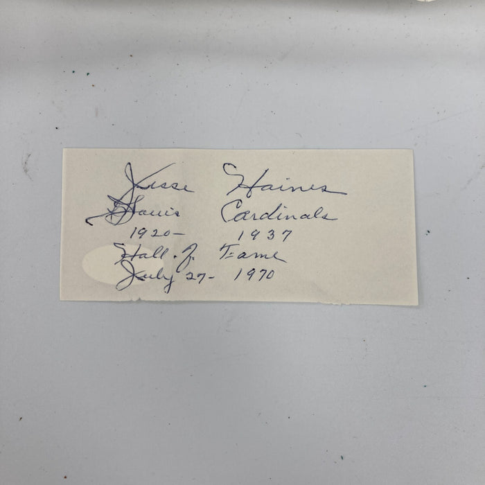 Rare Jesse Haines Signed Handwritten Questionnaire Great Baseball Content JSA