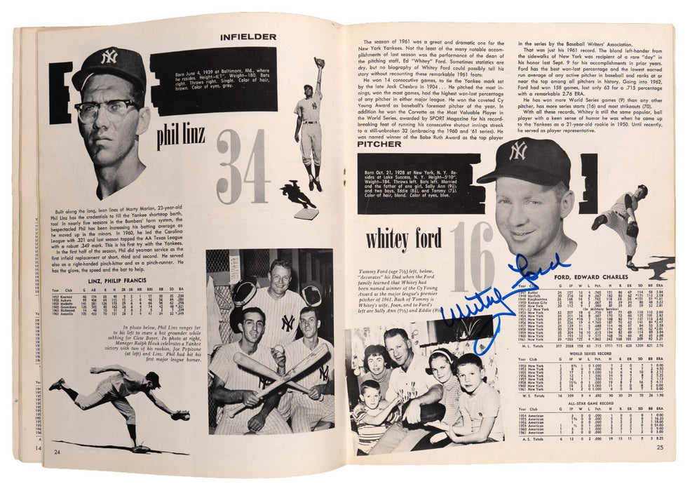 Mickey Mantle 1962 New York Yankees Team-Signed Yearbook JSA COA