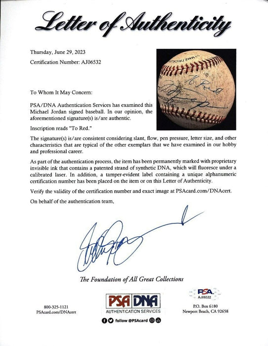 Michael Jordan Signed 1994 Game Used Minor League Baseball PSA DNA