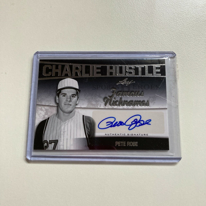 2016 Leaf Famous Nicknames Pete Rose Auto Signed Autographed Baseball Card
