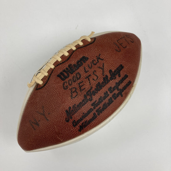 Joe Namath 1974 New York Jets Team Signed Vintage Wilson NFL Football JSA COA