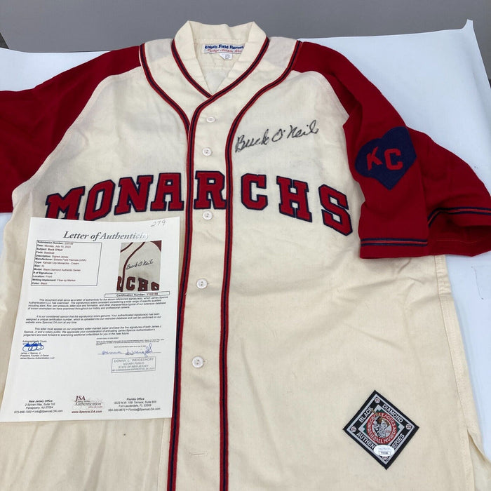 Buck O’Neil Signed Kansas City Monarchs Negro League Authentic Jersey JSA COA