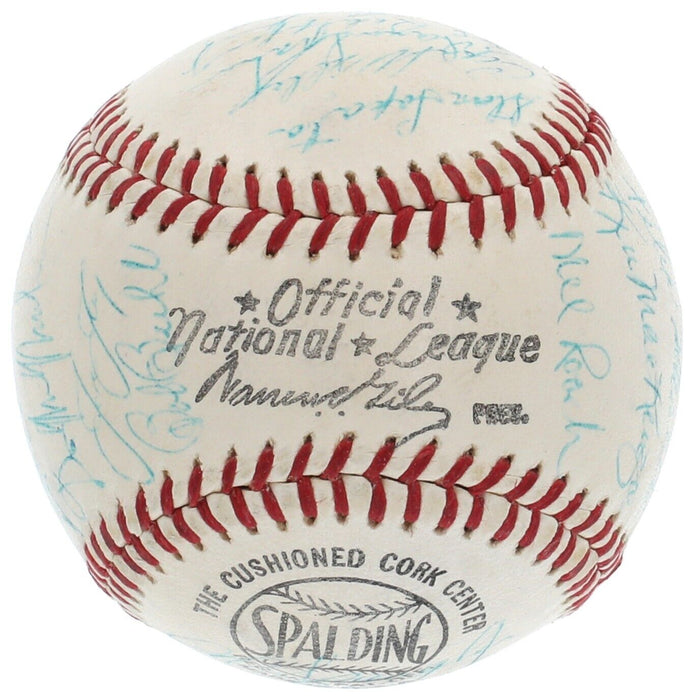 Beautiful 1960 Milwaukee Braves Team Signed Baseball Hank Aaron JSA COA