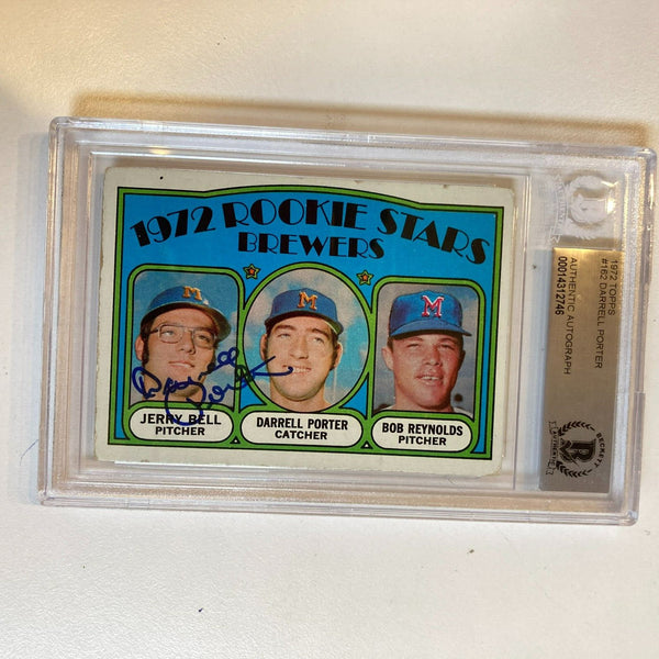 Darrell Porter Signed 1972 Topps #162 RC Rookie Card BGS Beckett Certified