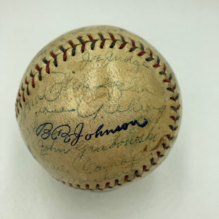 1927 New York Yankees WS Champs Team Signed Baseball Babe Ruth & Lou Gehrig PSA